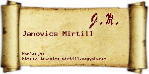 Janovics Mirtill névjegykártya